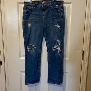 Old Navy Boyfriend rip jeans midrise 27 in inseam